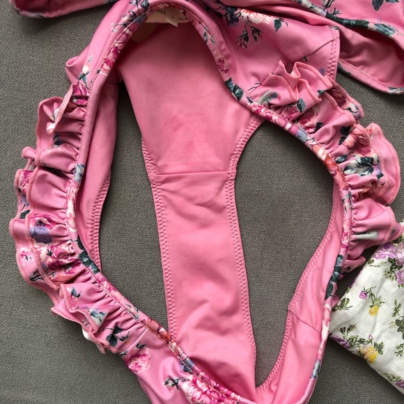 LoveShackFancy Frost Bikini Set Rosy Peaches S - Picture 6 of 9